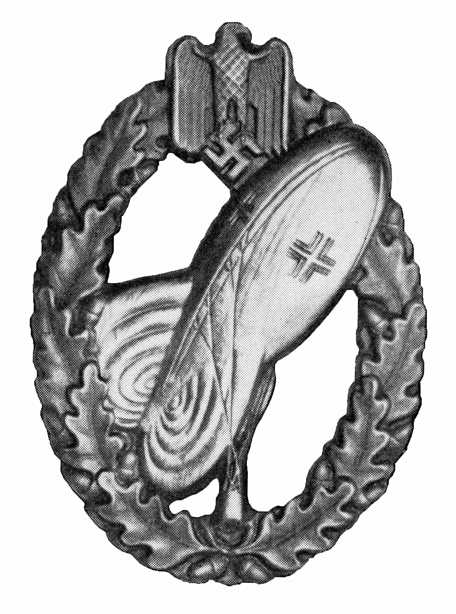 Klietmann's Photograph of the only surviving Balloon Observer Badge in Bronze