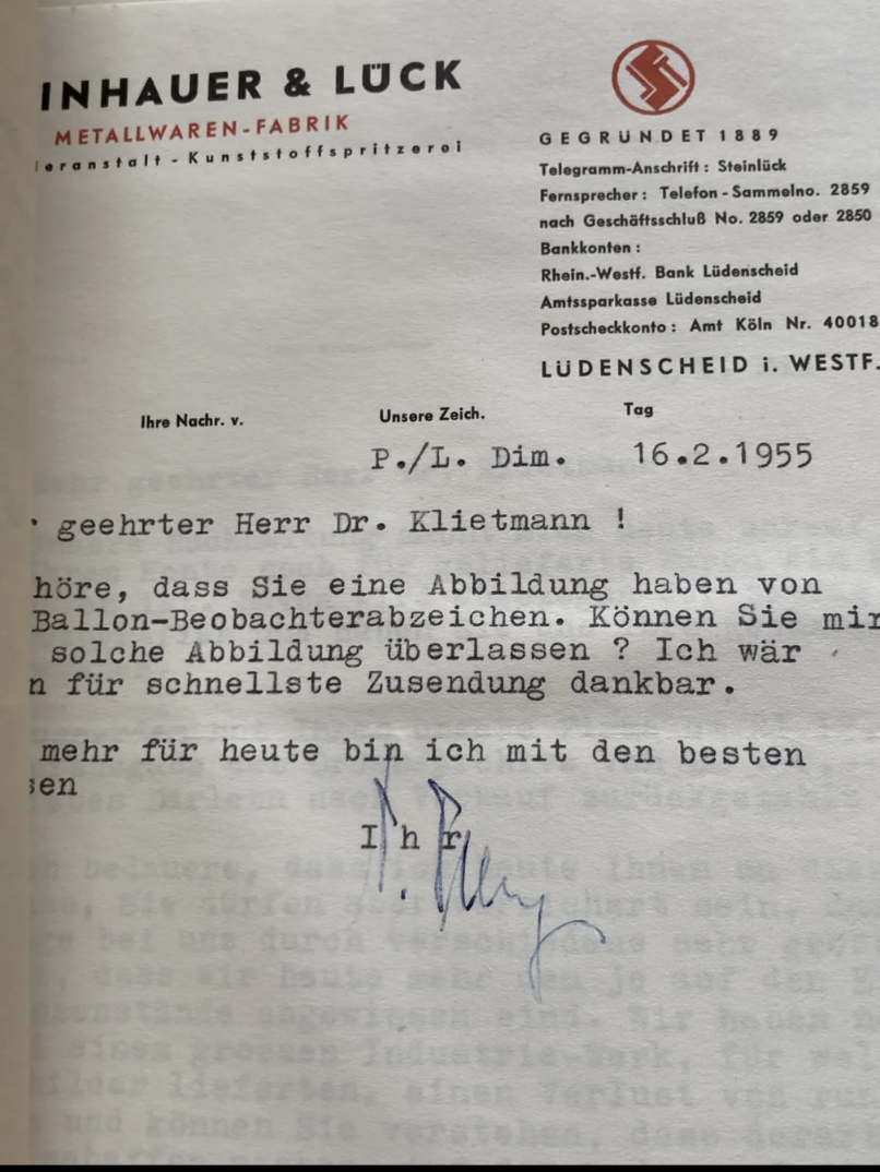 Letter to Dr. Kurt-G.Klietmann